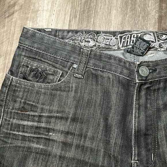 Live Fast Die Young Distressed Slim Jeans - 36x32 - Picture 7 of 10